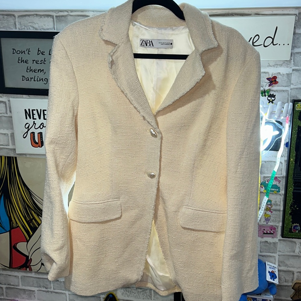 Zara Tweed Style Blazer - Picture 1 of 6